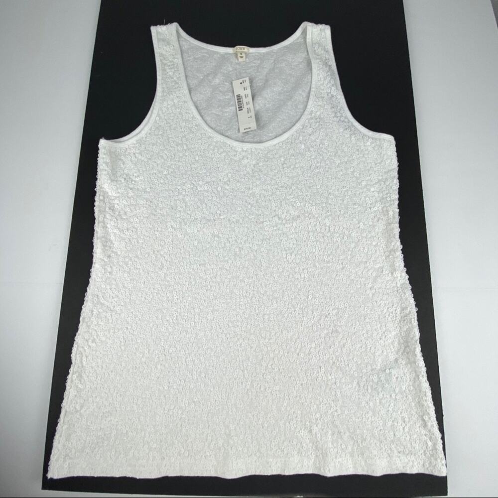 J. Crew White Textured Tank Top